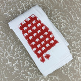 Alabama elephant cotton tea towel made from flour sack fabric, handmade in Birmingham Alabama, state-shaped kitchen towel with elephant design