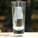Alabama shot glass, hand-painted Alabama shot glass, etched shot glass Alabama, made in Alabama gifts, Alabama barware, artisan shot glass Alabama
