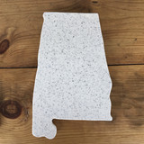 Alabama-shaped Corian cutting board, handcrafted kitchen board, made in Alabama gift, artist-signed cutting board, unique Southern kitchen décor