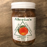 Alecia’s Peach Chutney, Alabama-made gourmet peach chutney jar, Southern condiment for cheese boards and meats, handcrafted small-batch chutney
