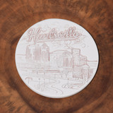 Huntsville Alabama clay coaster, absorbent drink coaster, Alabama gift, Rocket City souvenir, handmade-style coaster, felt bottom coaster