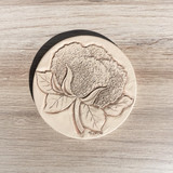 Cotton boll clay coaster with absorbent surface and felt backing, Alabama-inspired drink coaster for home décor and gifting