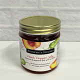 Peach pepper jelly in mini jar, Alabama made artisan jelly, gourmet charcuterie spread, sweet spicy jelly gift, Jennifer’s Kitchen Homewood Alabama