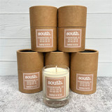 Cozy 6 oz Birmingham candle in repurposed glass jar, hand-poured in Alabama, stylish small gift candle for home décor and Southern gifts