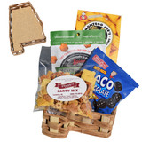 Our small Alabama shaped basket  comes with Alabama artisan foods.