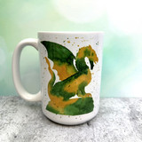 Birmingham dragon mug hand-painted ceramic 15 oz, UAB-inspired coffee mug dishwasher and microwave safe gift