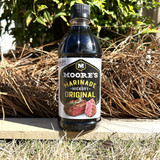 Grilled steak marinated with Moore’s Original Hickory Marinade