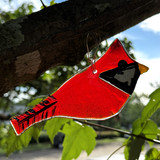 Fused Glass Cardinal