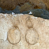 Yvonne handcrafted brass hoop earrings, made in Alabama – elegant wire-wrapped hoops