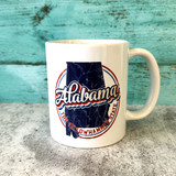 Alabama Yellowhammer State ceramic mug with Alabama outline design, Southern gift coffee mug