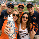 Auburn University insulated water bottle 32 oz with campus illustrations Jordan Hare Stadium Aubie