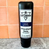 Shaving aftershave balm for men with menthol cooling effect and citrus spice scent, Soap Commander Honor balm bottle for smooth skin care routine