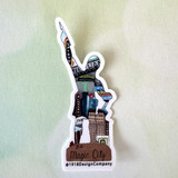 Birmingham Vulcan sticker featuring Magic City landmarks, die-cut vinyl Alabama souvenir for laptops, water bottles, and cars