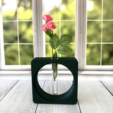 Propagation station glass vase with modern geometric frame. Perfect for plant cuttings, minimalist décor, and unique gifts from Alabama Goods.