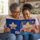 Children’s American history book for kids with colorful illustrations. Educational book covering major U.S. events and patriotic themes for young readers.