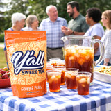 Georgia peach sweet tea mix made in Alabama. Southern iced tea blend with fruity flavor, perfect for gatherings, gifts, and everyday refreshment.