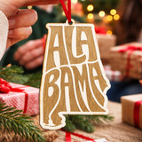 Wooden Alabama Engraved Ornament