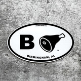B-Ham Birmingham Alabama vinyl magnet featuring a ham graphic, weather-resistant Birmingham magnet, Alabama souvenir for campers, car, or refrigerator