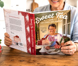 Sweet Tea and Second Helpings hardcover Southern cookbook featuring family recipes, desserts, comfort food, and stories from Mama Sue's kitchen. Created in Alabama and perfect for gifting.