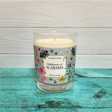 Alabama soy candle in glass jar, 12oz hand-poured candle made in Alabama, gift-ready home fragrance inspired by wildflowers