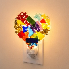 Lemondrop Glass Night Lights - Bird, Heart, State