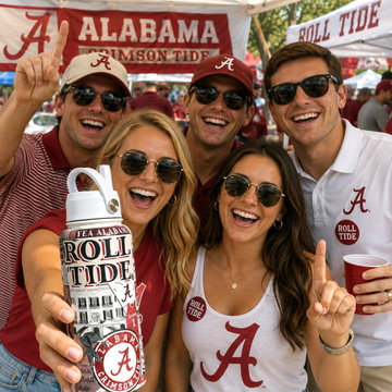 University of Alabama insulated water bottle 32 oz with Bryant Denny Stadium Roll Tide