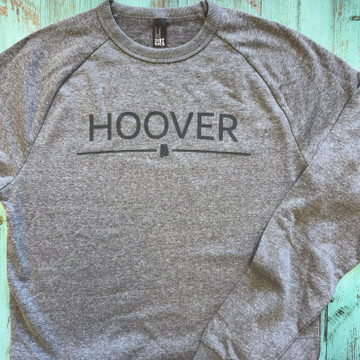 Hoover Alabama sweatshirt, heather gray crewneck with bold “Hoover” graphic, cozy midweight fleece perfect for game days and everyday wear