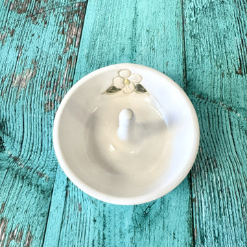 Ceramic Dogwood Ring Dish