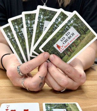Playing Cards - "Go to Church or the Devil will get you!"