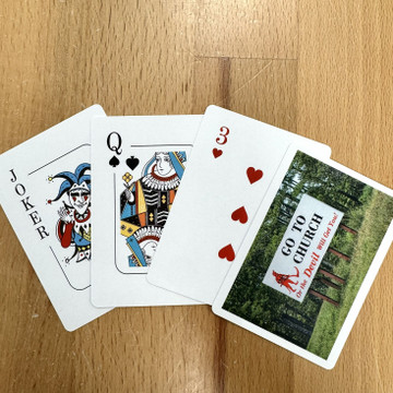 Playing Cards - "Go to Church or the Devil will get you!"