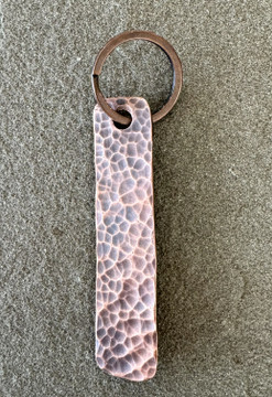 Hammered Copper Keychain