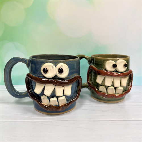 Handmade Ug Chug Mug Alabama stoneware pottery by Nelson Pottery, unique artisan coffee mug made in Cullman Alabama