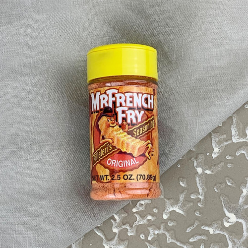 French fry seasoning, potato seasoning, popcorn seasoning, Alabama-made spice blend in 2.5 oz bottle