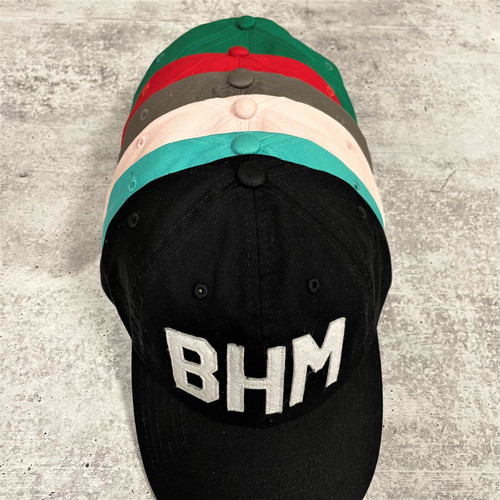 Aviate BHM Hat with embroidered Birmingham airport code, Alabama-made cap, stylish travel hat, Birmingham gift, neutral adjustable baseball cap