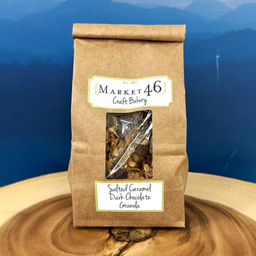 Salted caramel dark chocolate granola, gourmet granola, Alabama made granola, artisan snack granola, chocolate granola gift, small batch granola, Birmingham Alabama food