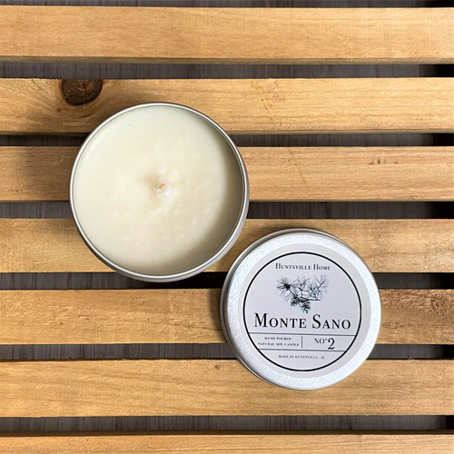 Huntsville Alabama soy candle tin, handmade candle gift, local Alabama candle, scented soy candle in tin, Huntsville gift candle. Jones Valley