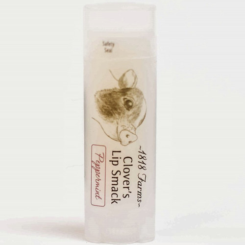 Clover’s Lip Smack peppermint lip balm in oval tube, Alabama-made natural lip balm, 1818 Farms handmade lip care product