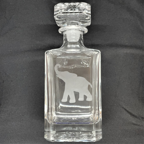 Etched Elephant Decanter