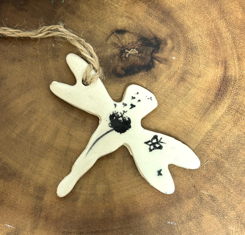 Dragonfly ornament handmade Alabama gift, whimsical dragonfly décor, artisan ornament with butterfly and dandelion, unique handmade ornament, Southern gift idea