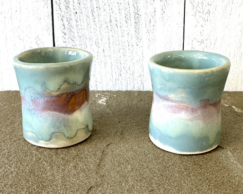 Handmade stoneware shot glass, rustic pottery shot glass, Alabama-made ceramic shot glass, artisan barware, unique handmade gift