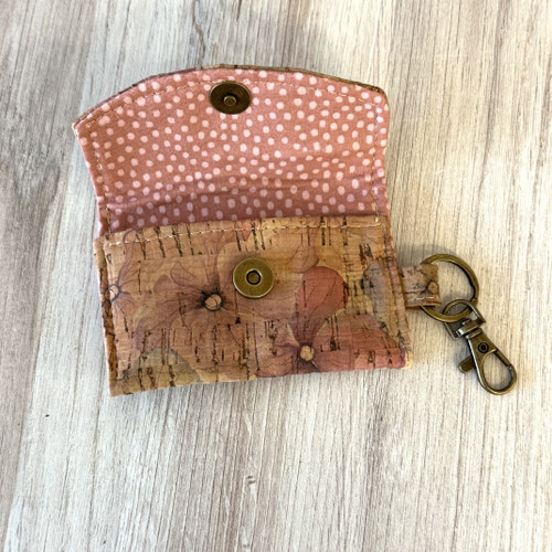 Credit Card Holder w/keychain- Floral Pattern