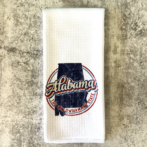 Yellowhammer tea towel Alabama state bird kitchen towel microfiber Southern home decor Alabama gift alt text