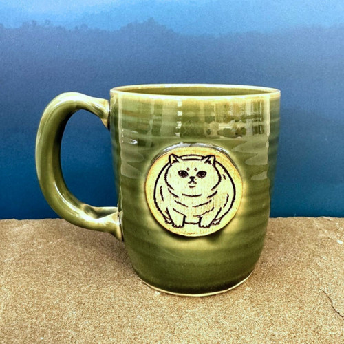 handmade cat mug Alabama made pottery mug, cat lover gift coffee mug, ceramic cat mug handmade, unique artisan mug gift, cute cat coffee mug