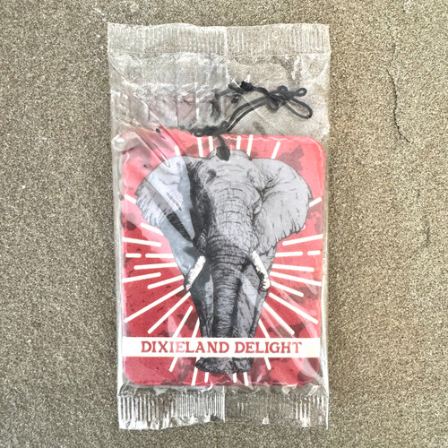 Alabama Dixieland Delight car freshener with elephant design and Southern tobacco scent, Alabama fan gift, Crimson Tide car accessory
