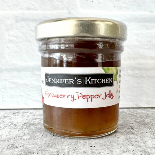 Strawberry pepper jelly mini jar, Alabama made, gourmet food gift, small batch jelly, sweet and spicy spread, gift basket addition