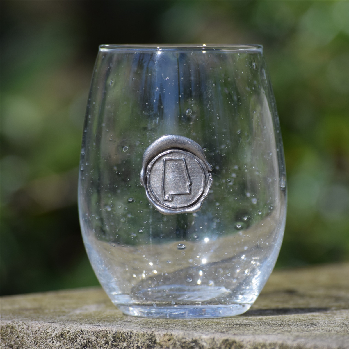 Stemless Wine Glass - Pewter Initial – A Country Setting