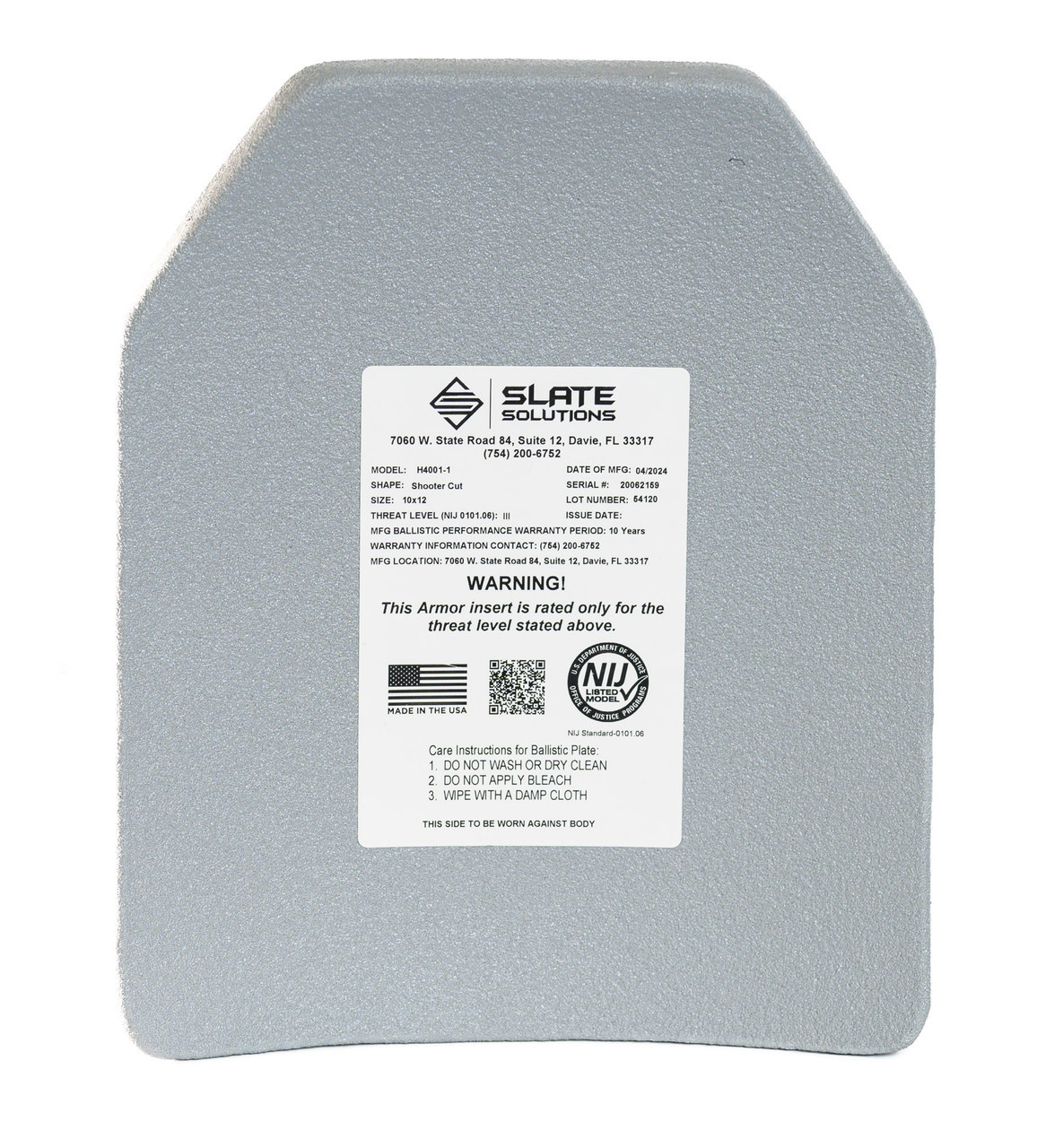Lightweight Multi Hit Multi Curve Rifle Plate | NIJ Certified