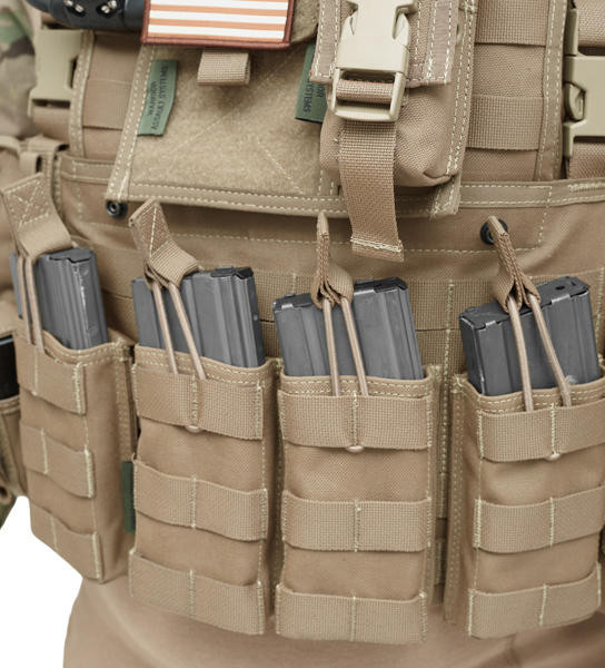 Triple MOLLE Open M4 5.56mm Mag / Bungee Retention- 3 Mag