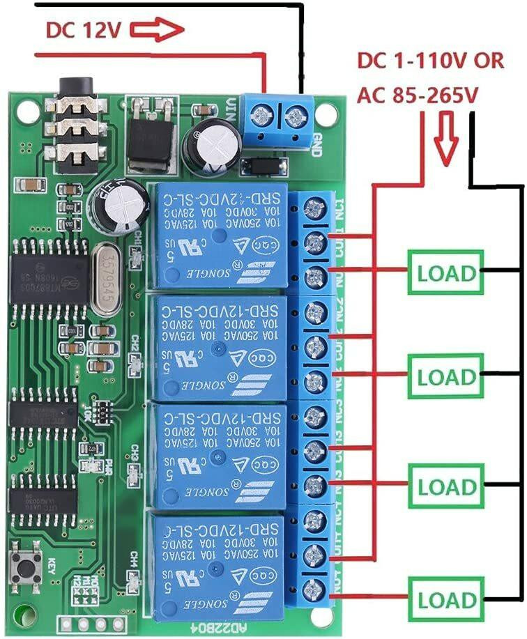 12V 4 Channel DTMF Decoder | EOD Gear Electronics