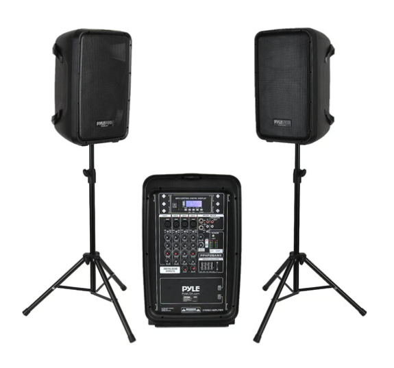 Pyle Stage & Studio 8 Inch Bluetooth PA Loud Speaker with 8 Channel Audio Mixer - Thumbnail 2